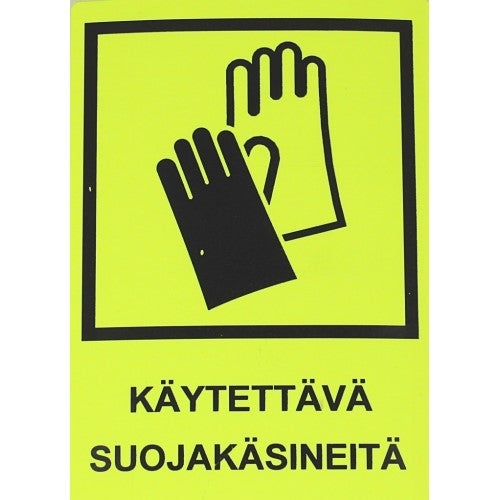 K&auml;ytett&auml;v&auml; suojak&auml;sineit&auml; tarra 102x152mm, keltainen